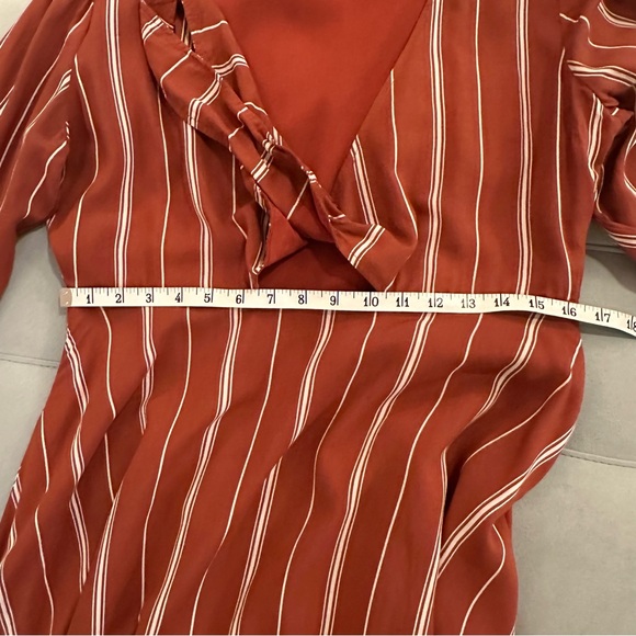 Amuse Society Let's Knot Rust Red Striped Dress Size Large - Picture 12 of 14